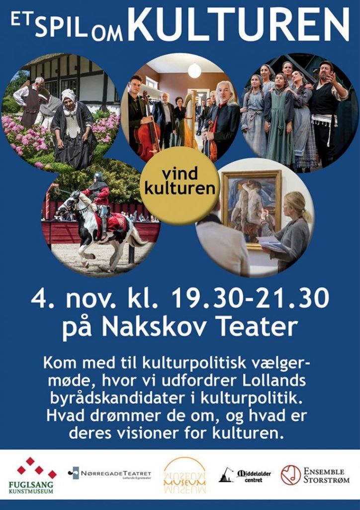 Plakat til kulturpolitisk vælgermøde Lolland Kommune