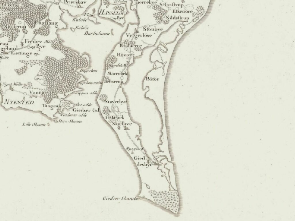 Old map of Sydfalster