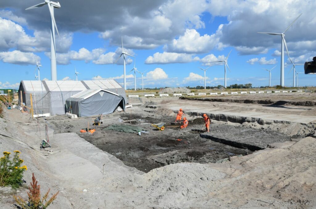 Blik ud over en af de arkæologiske udgravninger i forbindelse med Femerntunnelen.