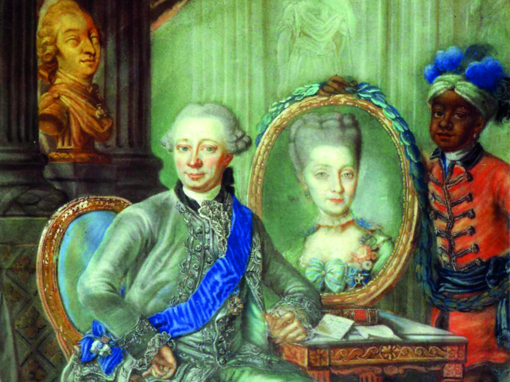 Udsnit af maleri af Lorens de Lønberg af Heinrich Carl Schimmelmann.